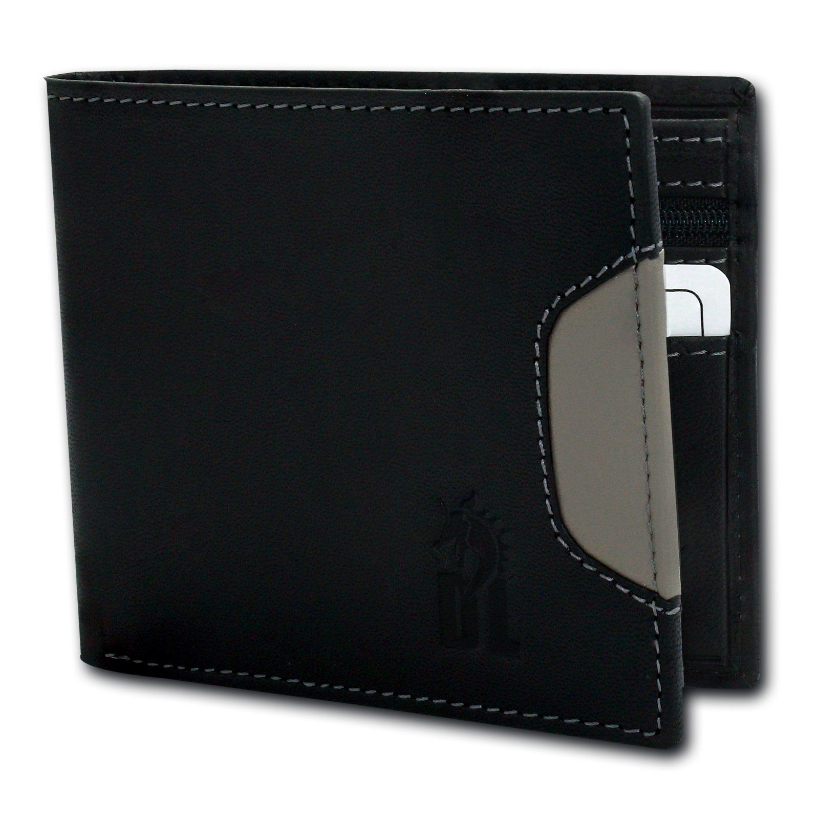 DrachenLeder Geldbörse DrachenLeder Herren Portemonnaie Börse (Portemonnaie, Portemonnaie), Herren Geldbörse Echtleder Größe ca. 11,5cm, schwarz, grau, Serie Ben