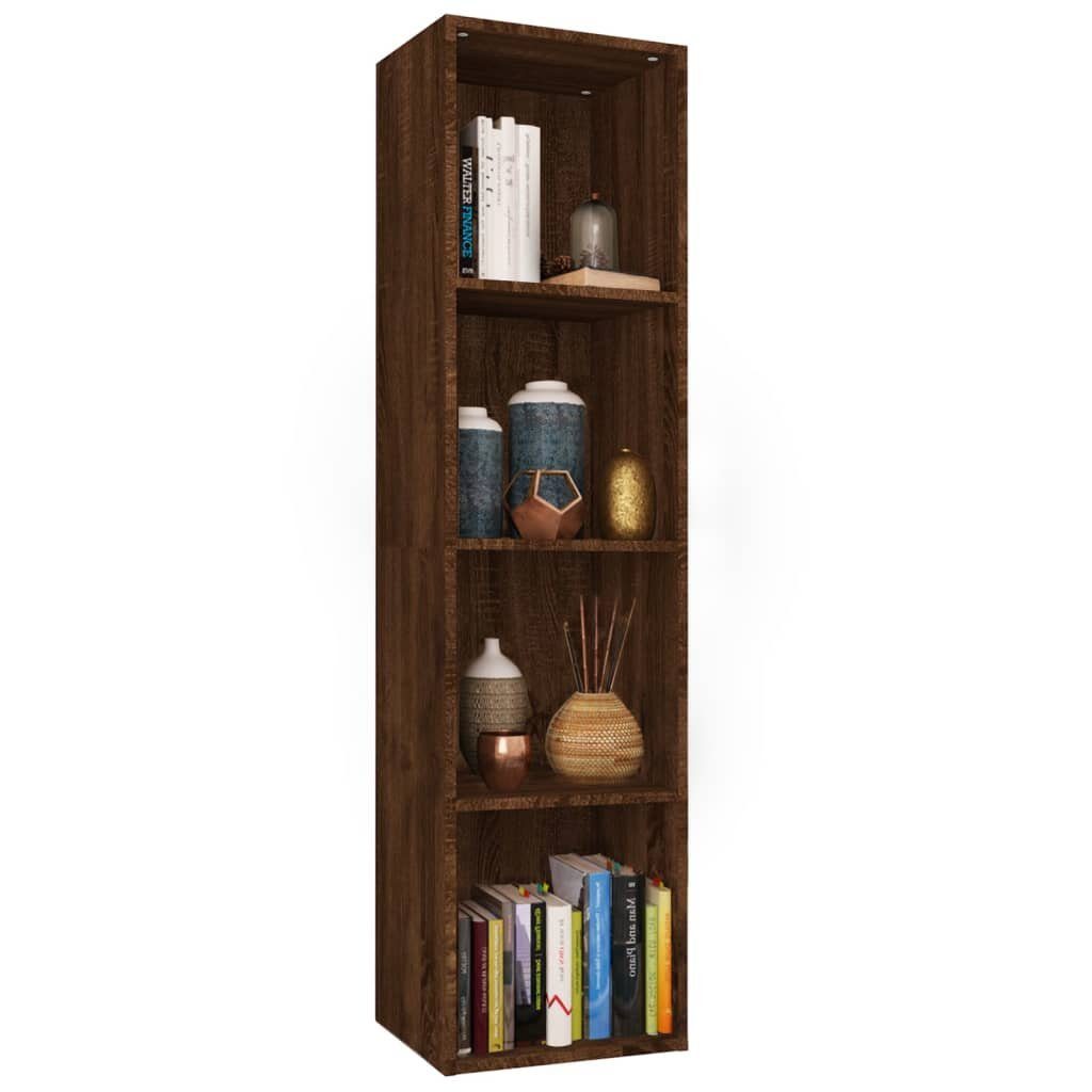 Braun Bücherschrank/TV-Schrank 36x30x143 cm Eichen-Optik furnicato Bücherregal