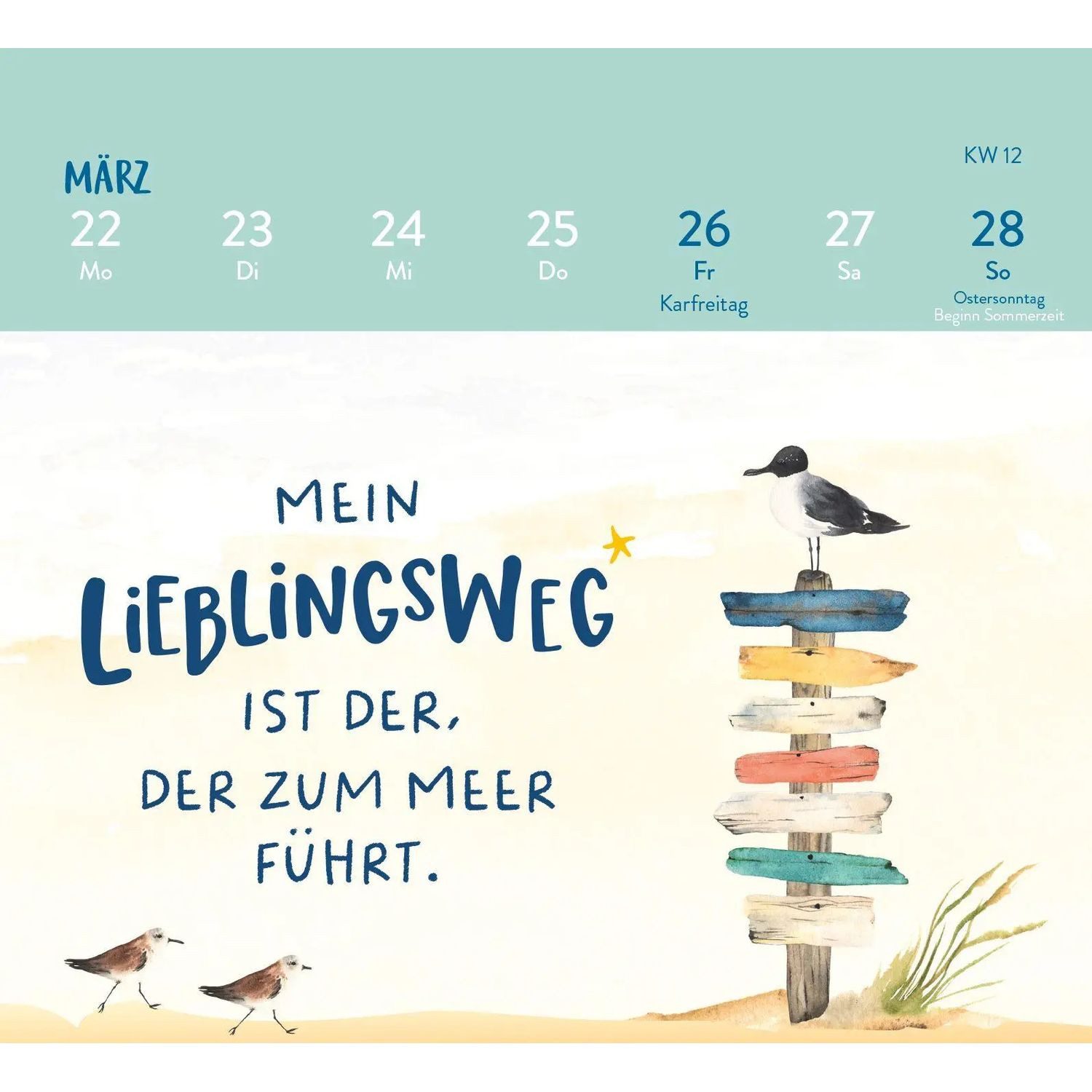 groh Verlag Tischkalender Mini-Wochenkalender 2027: MEER ist Balsam für die Seele