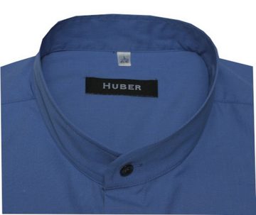 Huber Hemden Kurzarmhemd HU-0181 Stehkragen Kurzarm Regular Fit-gerader Schnitt, Made in EU