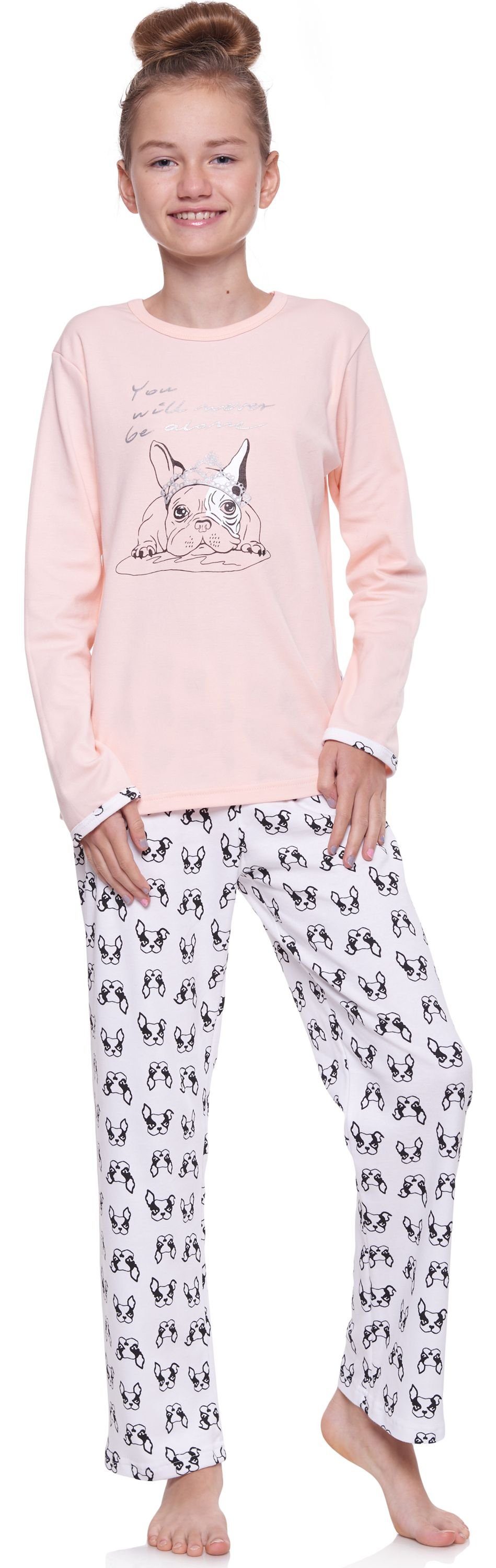 Merry Style Schlafanzug Mädchen und Jugendlicher Schlafanzug MSTR691 Lachs-1A