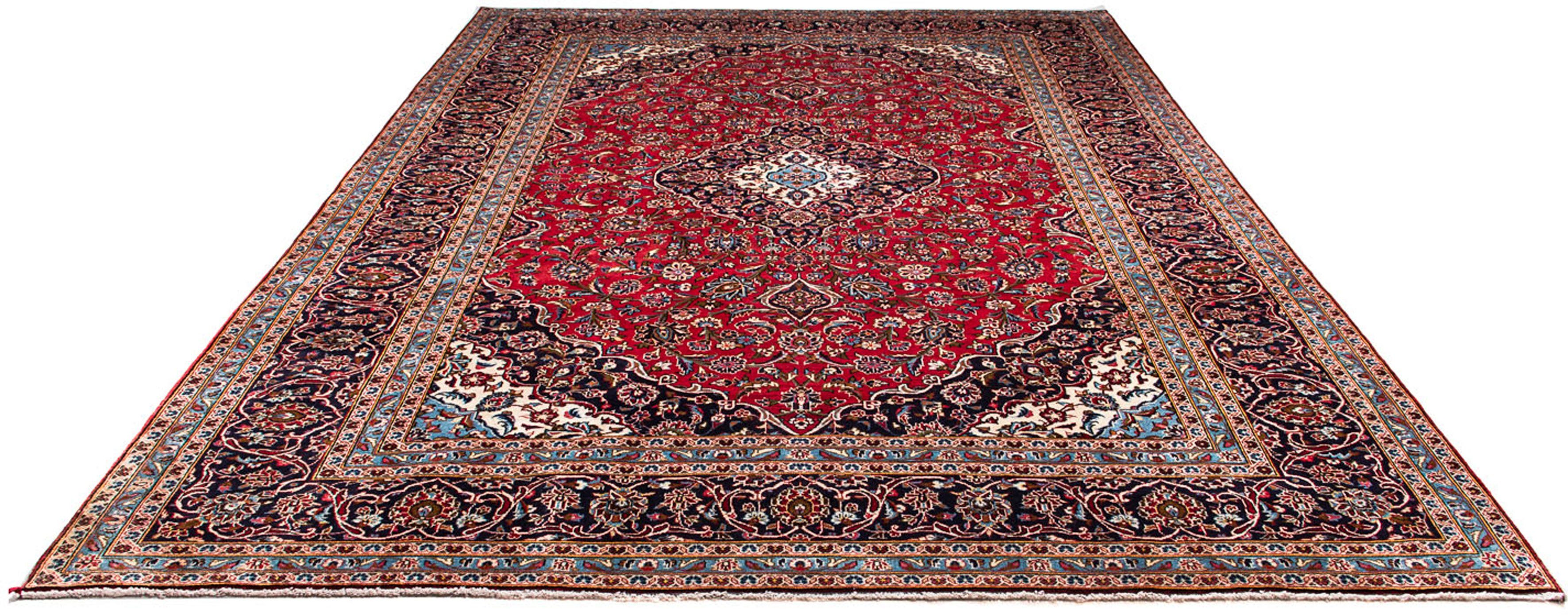 Orientteppich Perser - Keshan - 354 x 253 cm - dunkelrot, morgenland, rechteckig, Höhe: 10 mm, Wohnzimmer, Handgeknüpft, Einzelstück mit Zertifikat