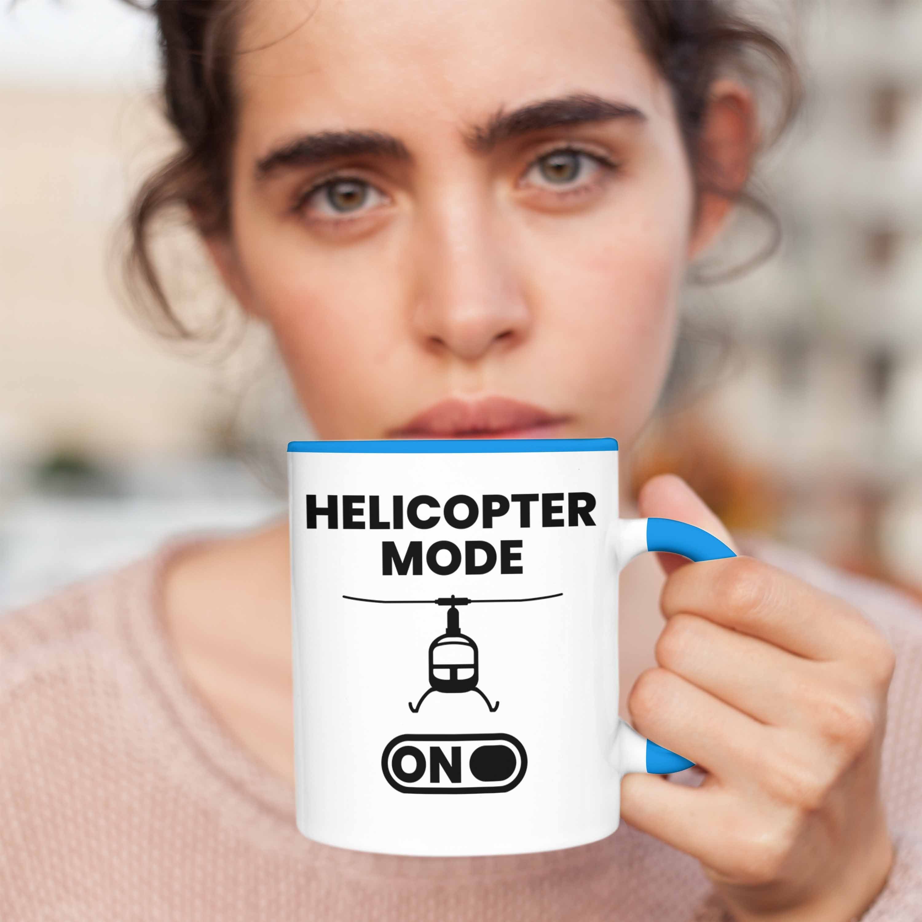 Jungs Tasse - Jungen Pilot Geschenkidee Trendation Geschenk Helikopter Geschenke Trendation Modell Helikopter Blau Tasse