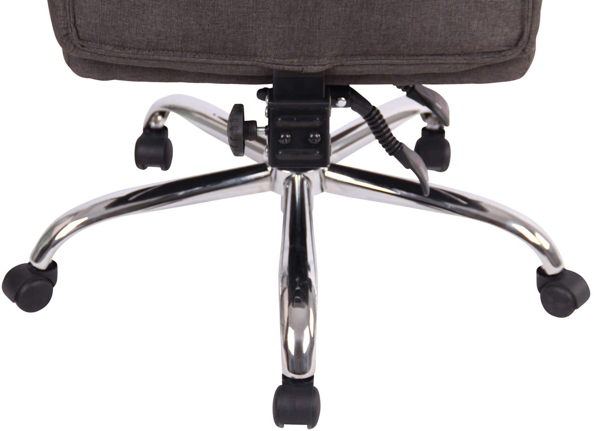 Rückenlehne Bürostuhl 360° Stoff Sitz: Bürostuhl XXL), drehbar Onix - mit (Schreibtischstuhl, dunkelgrau höhenverstellbar - Drehstuhl, Chefsessel, und chrom Gestell: TPFLiving bequemer Metall