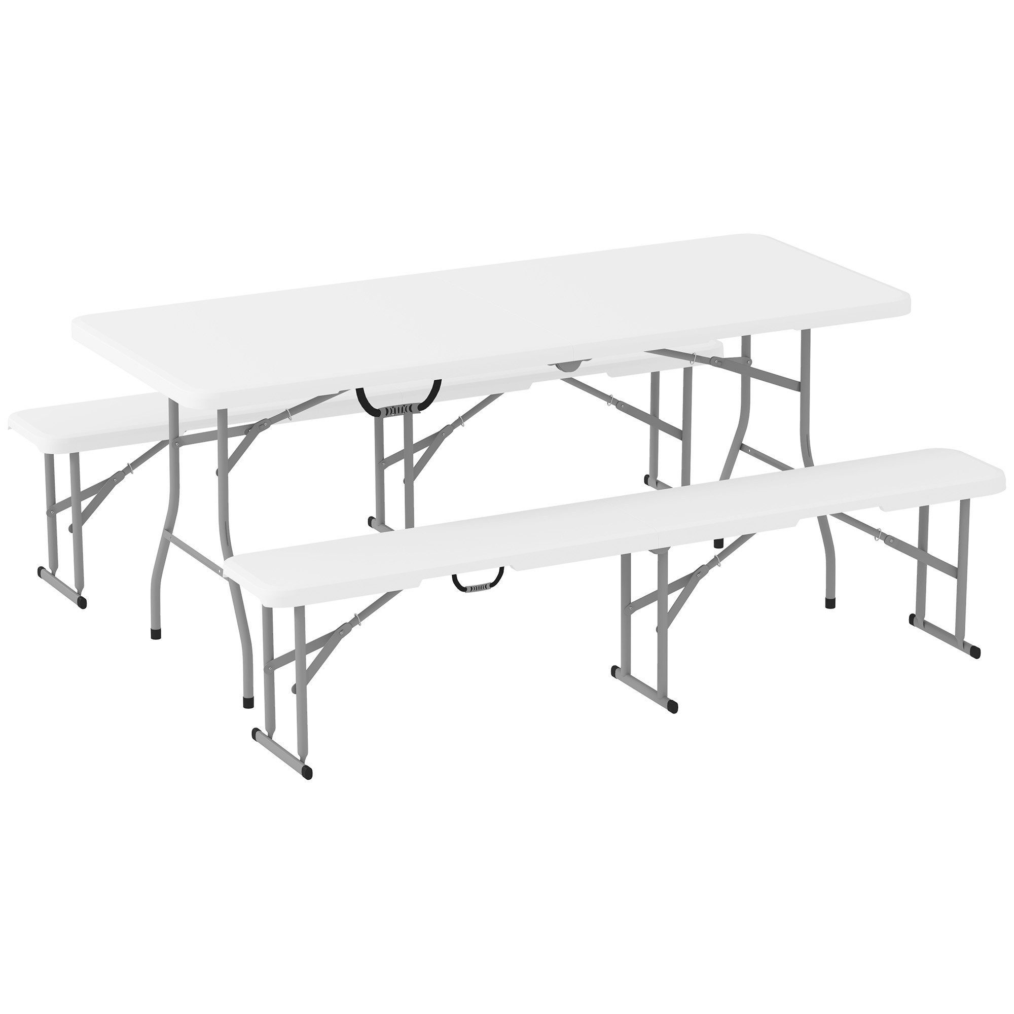 Outsunny Sitzgruppe 3-teiliges Picknicktisch-Set, 1 Tisch, günstig online kaufen
