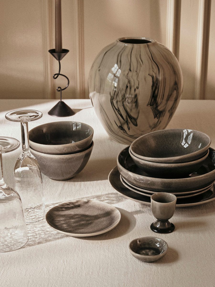 Broste Copenhagen Tasse NORDIC RAIN Teetasse 0,45l, Steingut