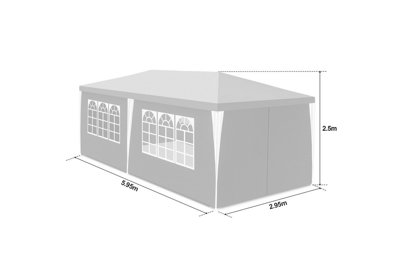 Thumbnail - Clanmacy Pavillon Pavillon Partyzelt Gartenpavillon UV Schutz 3x3m/3x6m mit Seiten