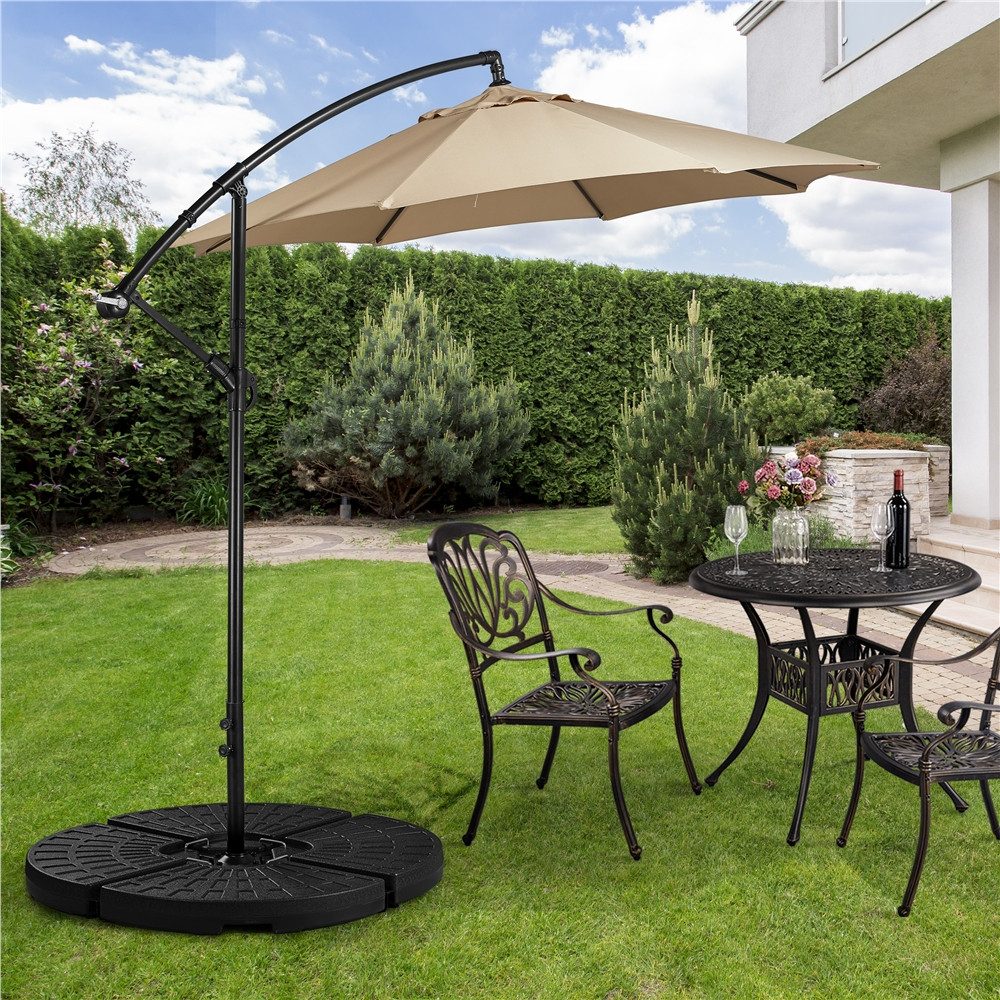 Yaheetech Schirmständer 4-Teiliger Sonnenschirmständer Befüllbar, 100 × 100 cm Schirmbasis Verbindbar & Faltbar
