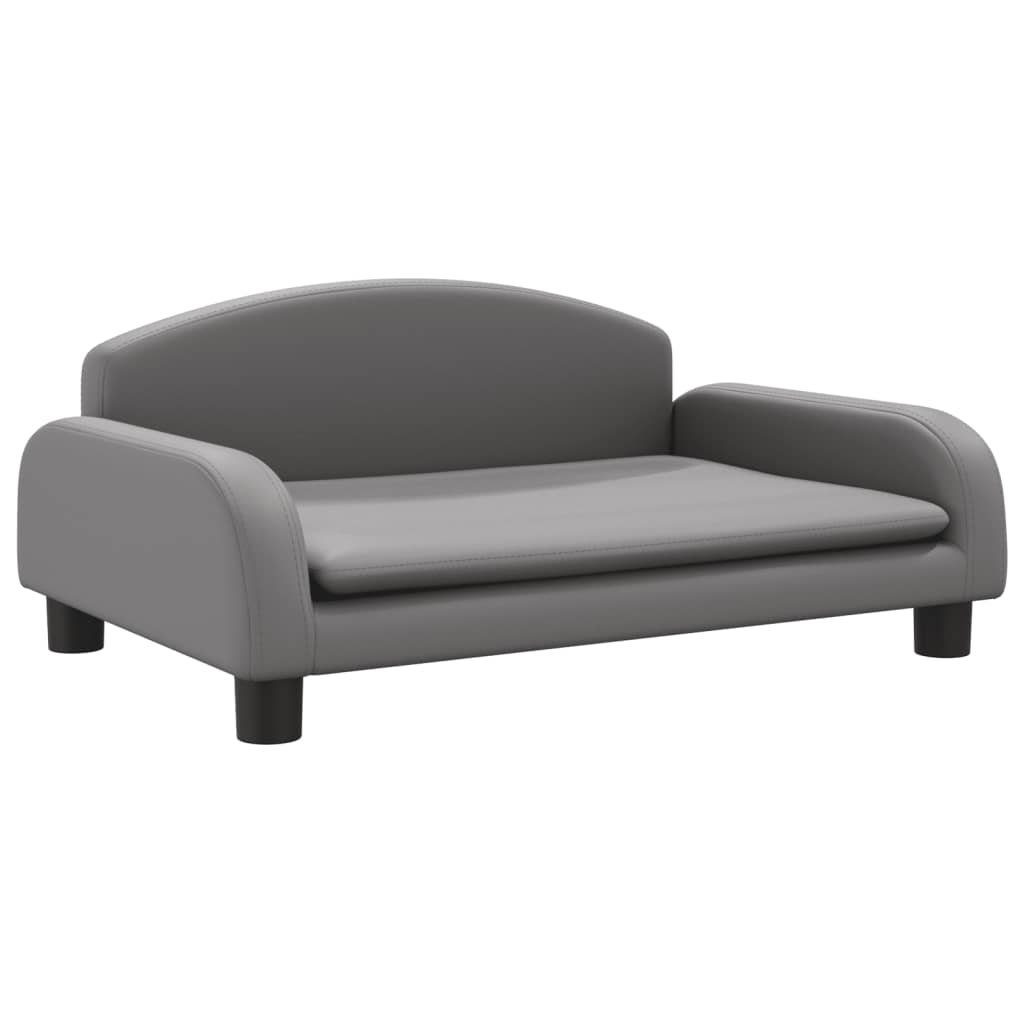 vidaXL Hundekorb 70 x 45 x 30 cm Hundebett Grau 70x45x30 cm Kunstleder Körbchen