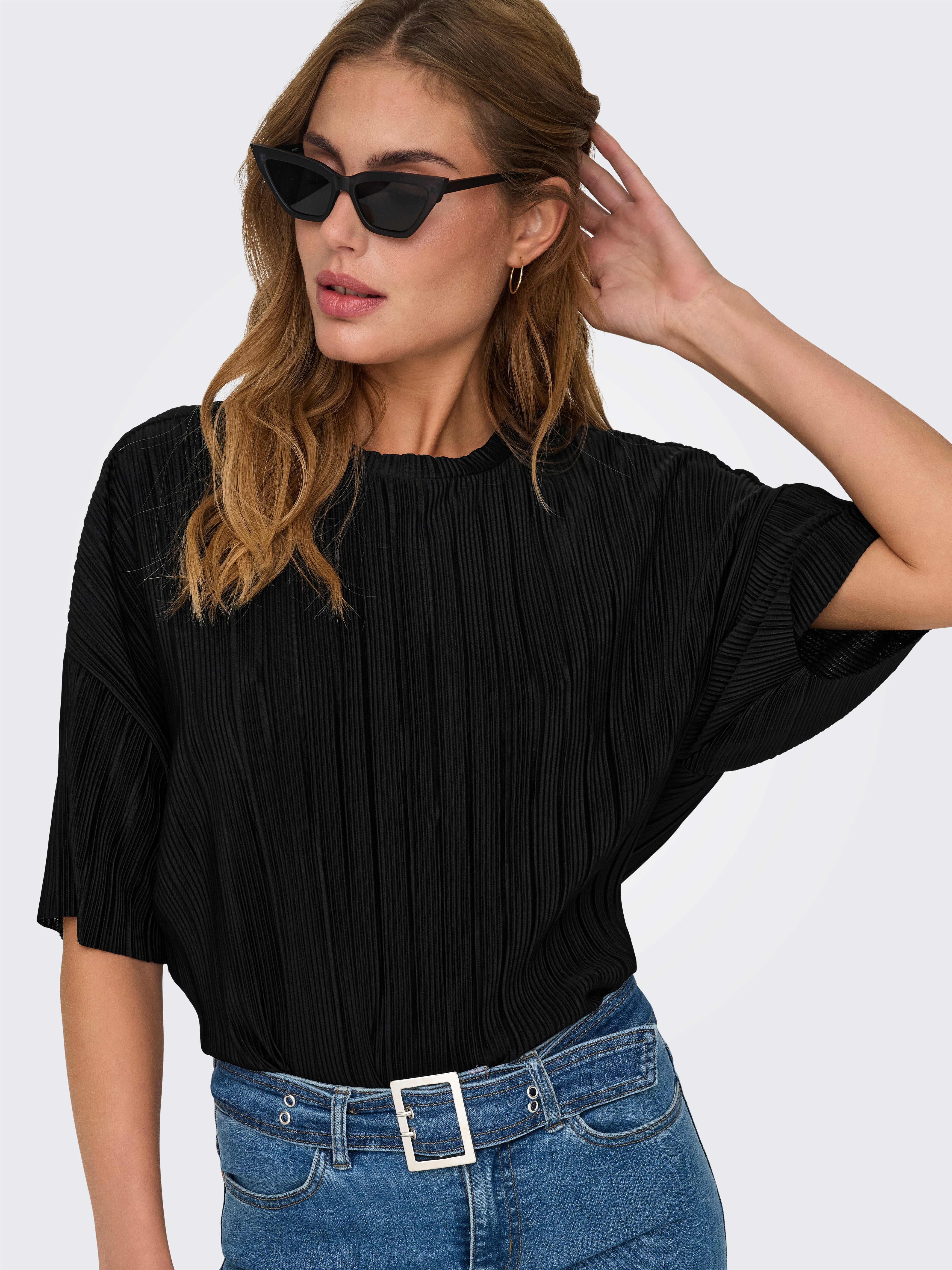 ONLY Plisseeshirt ONLRAVENNA S/S PLISSE TOP NOOS JRS