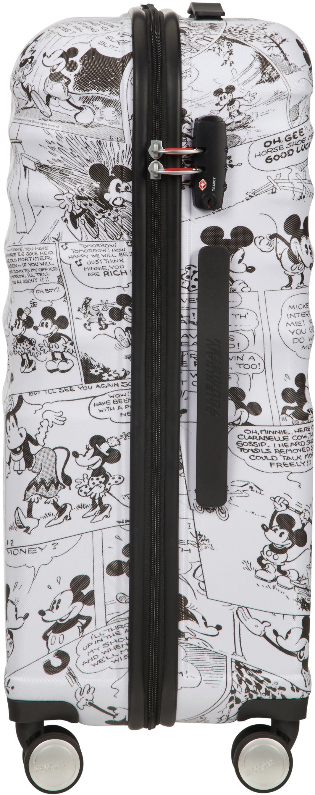 American Tourister® Hartschalen-Trolley 4 teilweise Minnie cm, White Disney recyceltem Rollen, Comics 67 Wavebreaker, Material aus