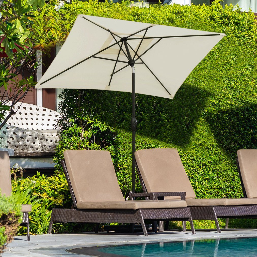 Sekey Sonnenschirm Rechteckig Gartenschirm groß Marktschirm günstig online kaufen