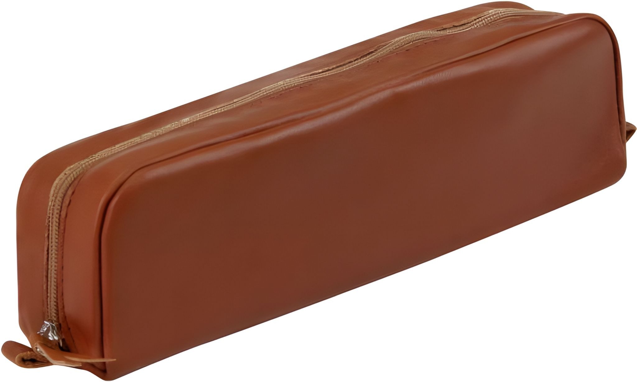 CLAIREFONTAINE Federmäppchen Clairefontaine Schlamperm Leder 21x4x6 kastanie
