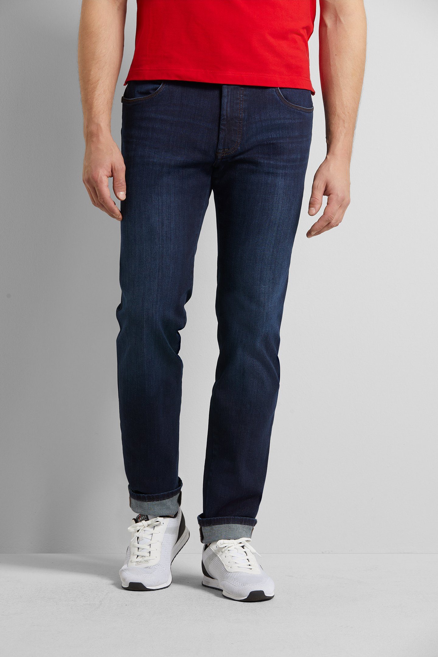 Versprechen höchster Qualität bugatti 5-Pocket-Jeans mit Power used dunkelblau Stretch