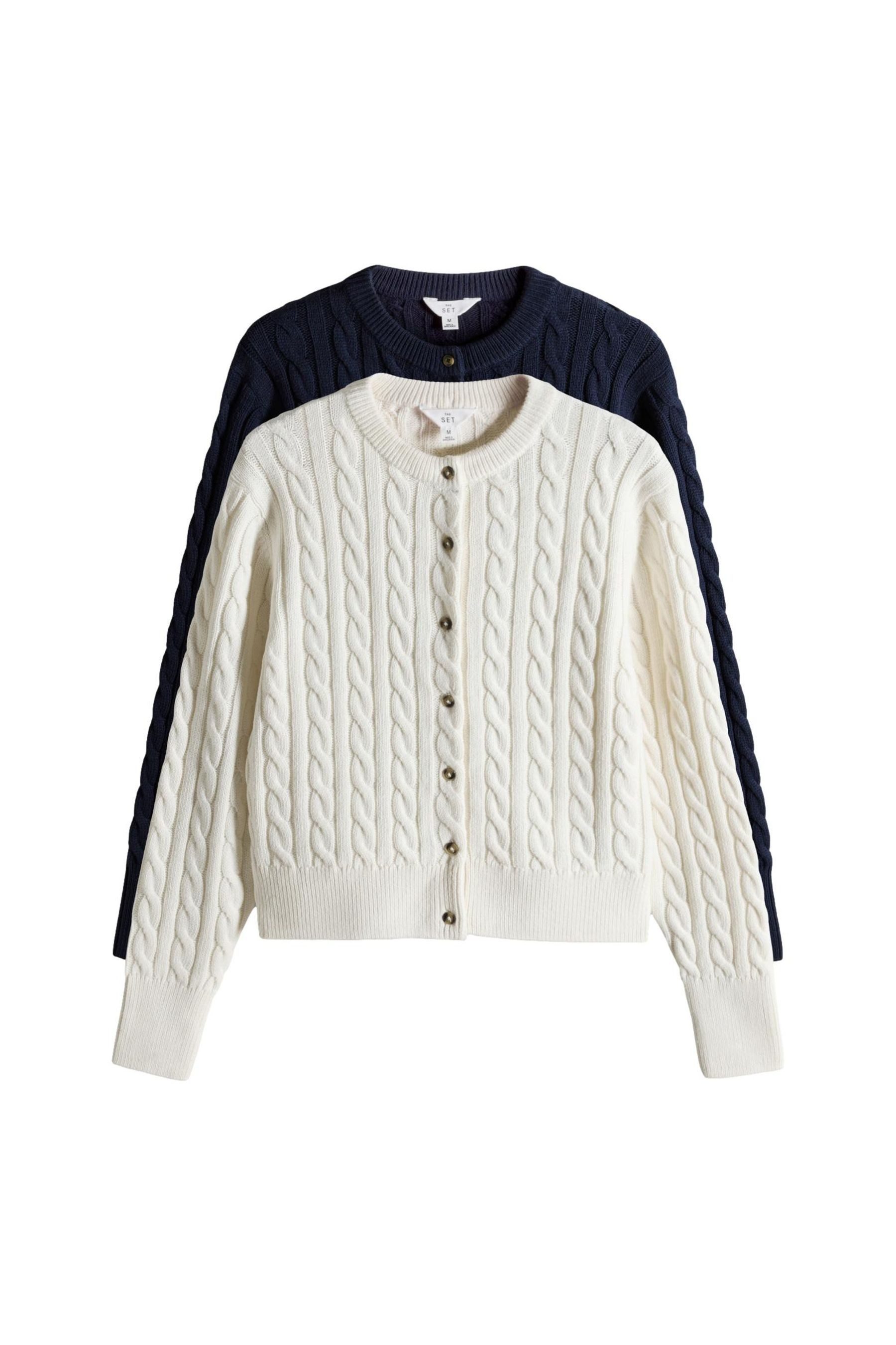 The Set Strickjacke The Set Strickjacken mit Zopfmuster, 2er-Pack (2-tlg) günstig online kaufen