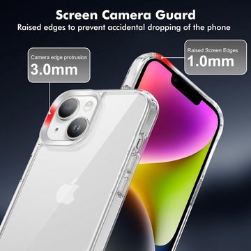 Widmann-Shop Handyhülle Transparente Hülle für iPhone 15 14 13 12 11 X Pro Mini Max Plus Case, vergilbungsfrei