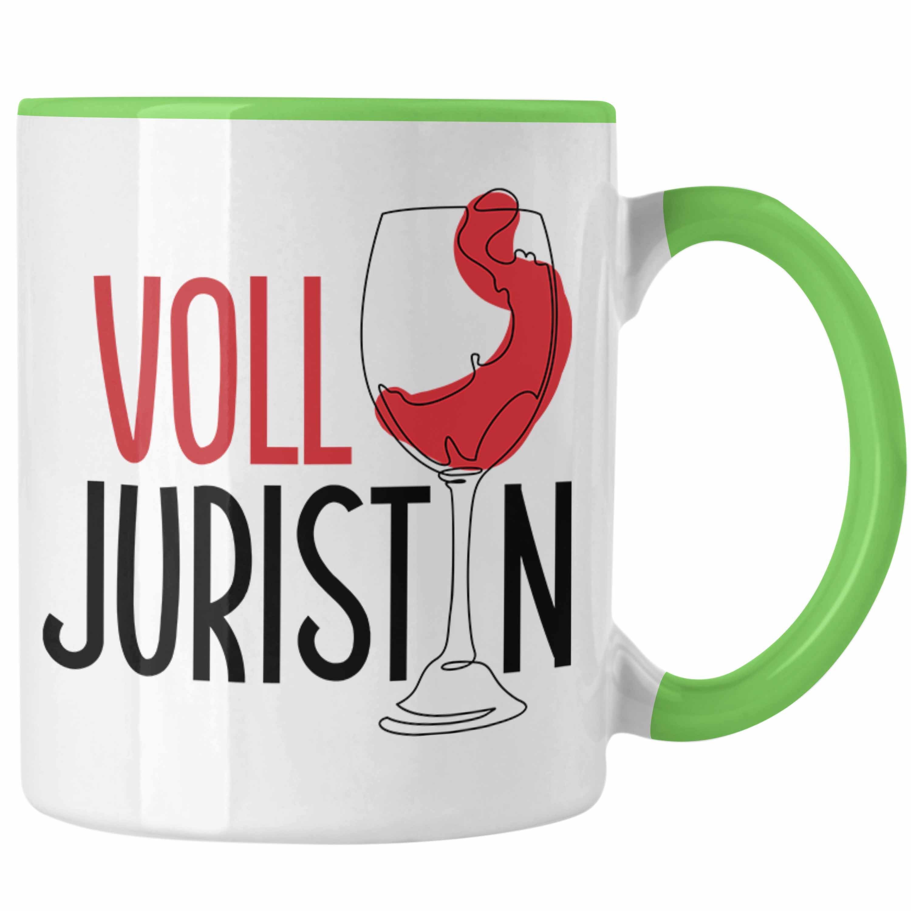 Trendation Tasse Volljuristin Tasse Wein Geschenk Jura Lustiger Spruch Geschenkidee Ju Grün