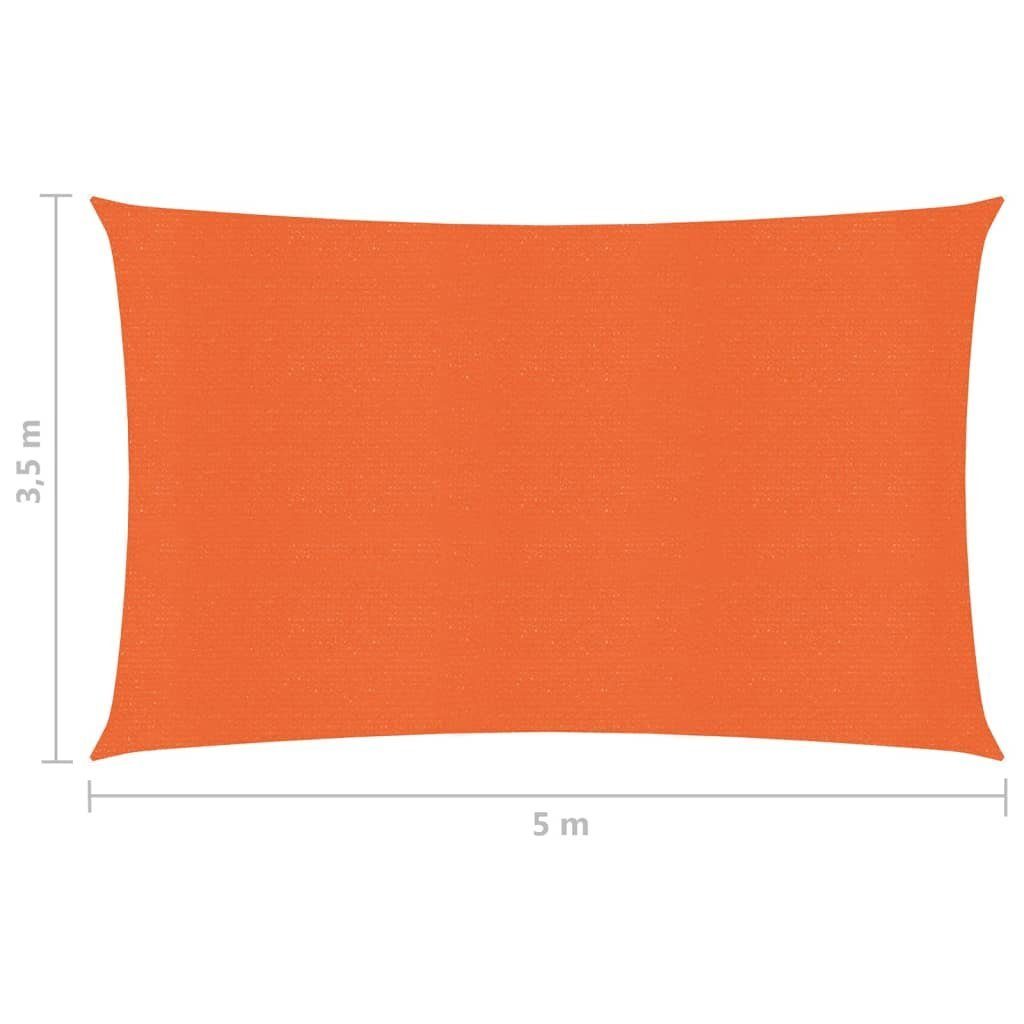 vidaXL Sonnensegel 35 x 5 m Sonnensegel 160 g m² Orange 3,5x5 m HDPE Beschattung Rechtec