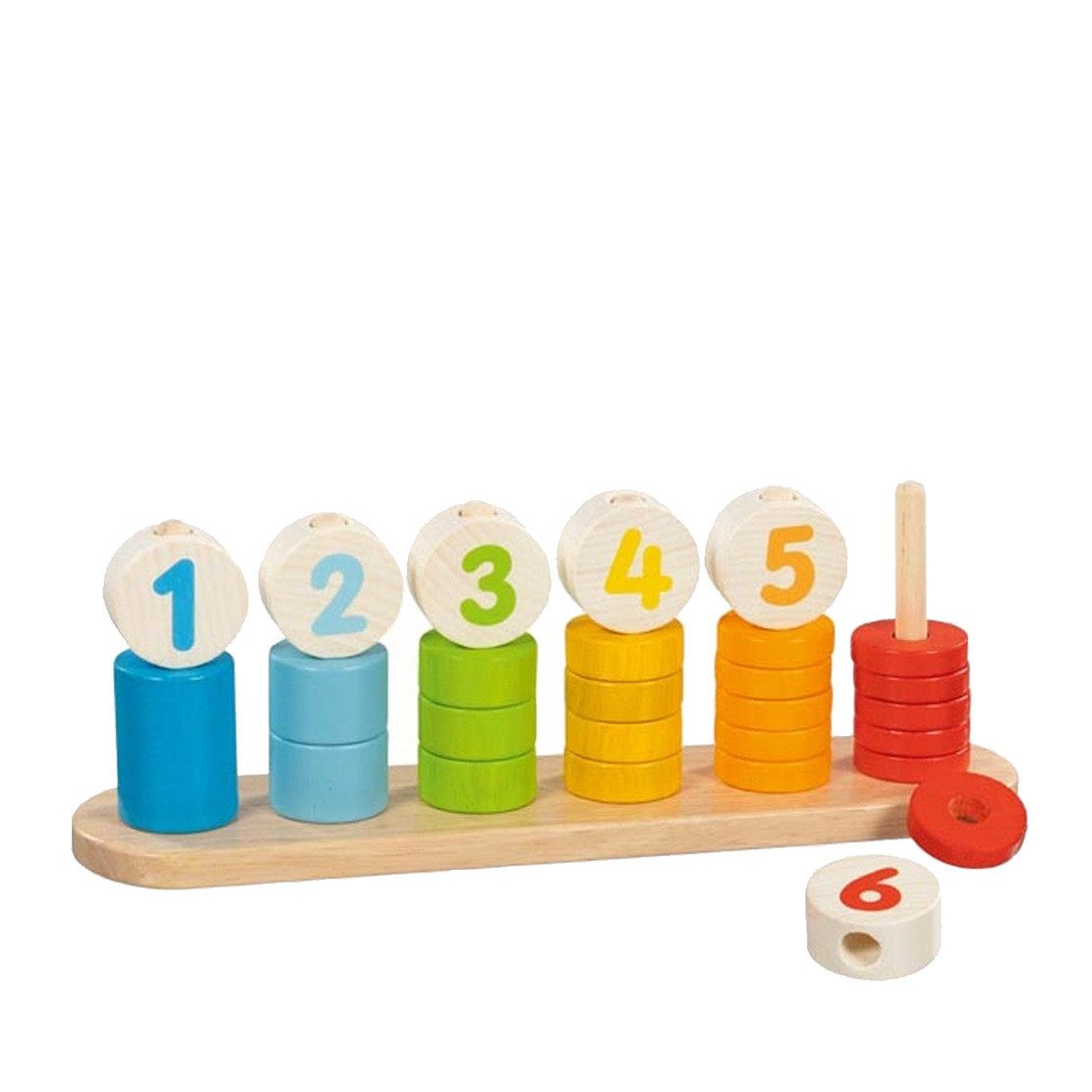 goki Steckspielzeug Buntes Sortierspiel mit Gesichtern, (packung, 28-tlg), Einführung in die Welt der Zahlen