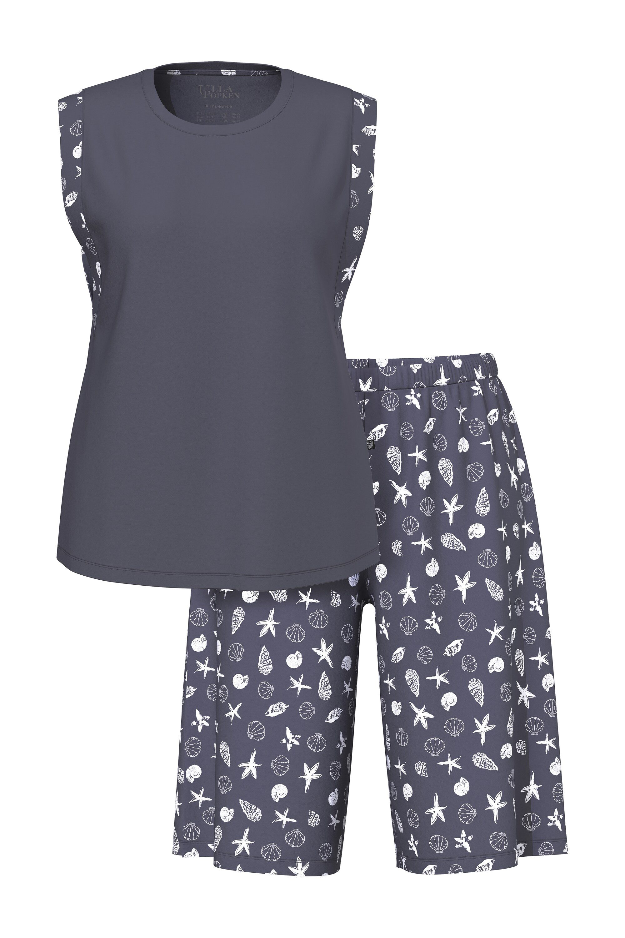 Ulla Popken Pyjama Shorty Zweiteiler Rundhals günstig online kaufen