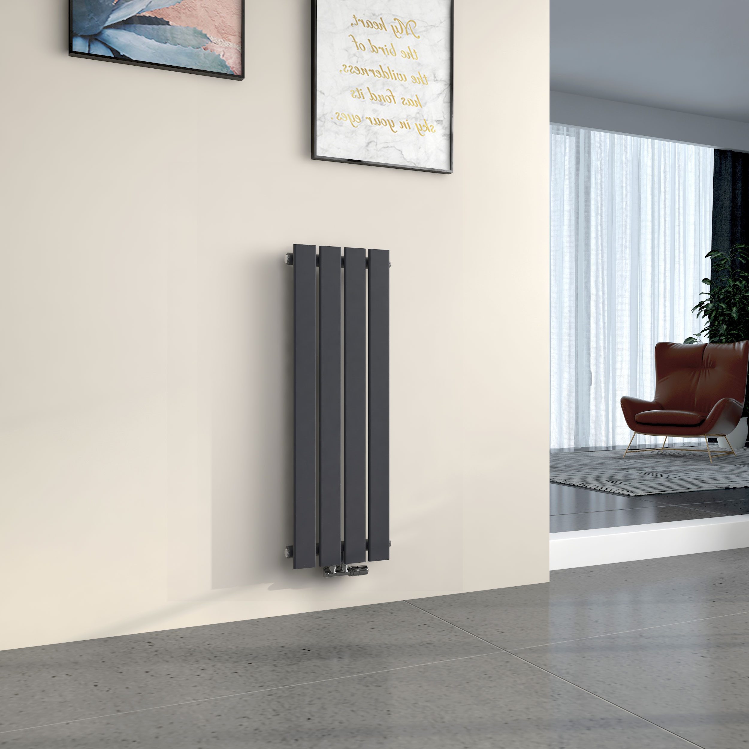 EMKE Heizkörper 900x 300 mm Badheizkörper Paneelheizkörper Kompaktheizkörper, Einlagig Heizkörper Bad Design Heizkörper Mittelanschluss 403W