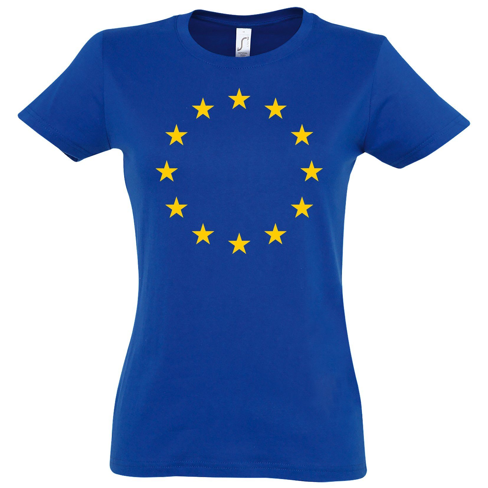 Damen Shirts Youth Designz Print-Shirt EU Europa Flagge Damen T-Shirt mit modischem EU Sterne Aufdruck