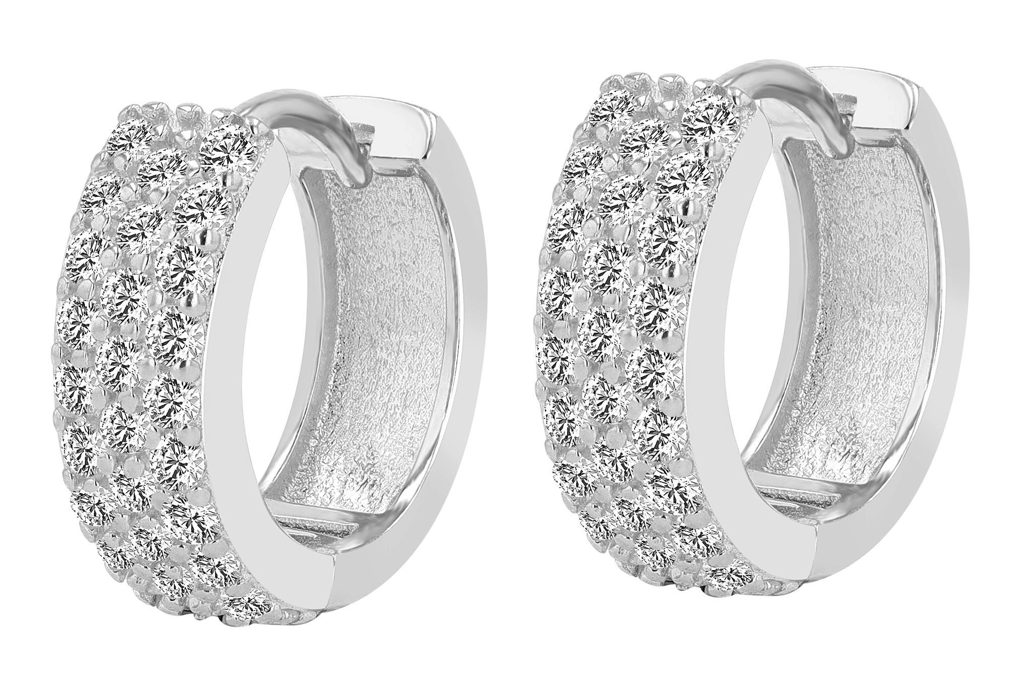 Klappcreolen Ohrringe – Klappcreole aus 925 Silber mit Zirkonia