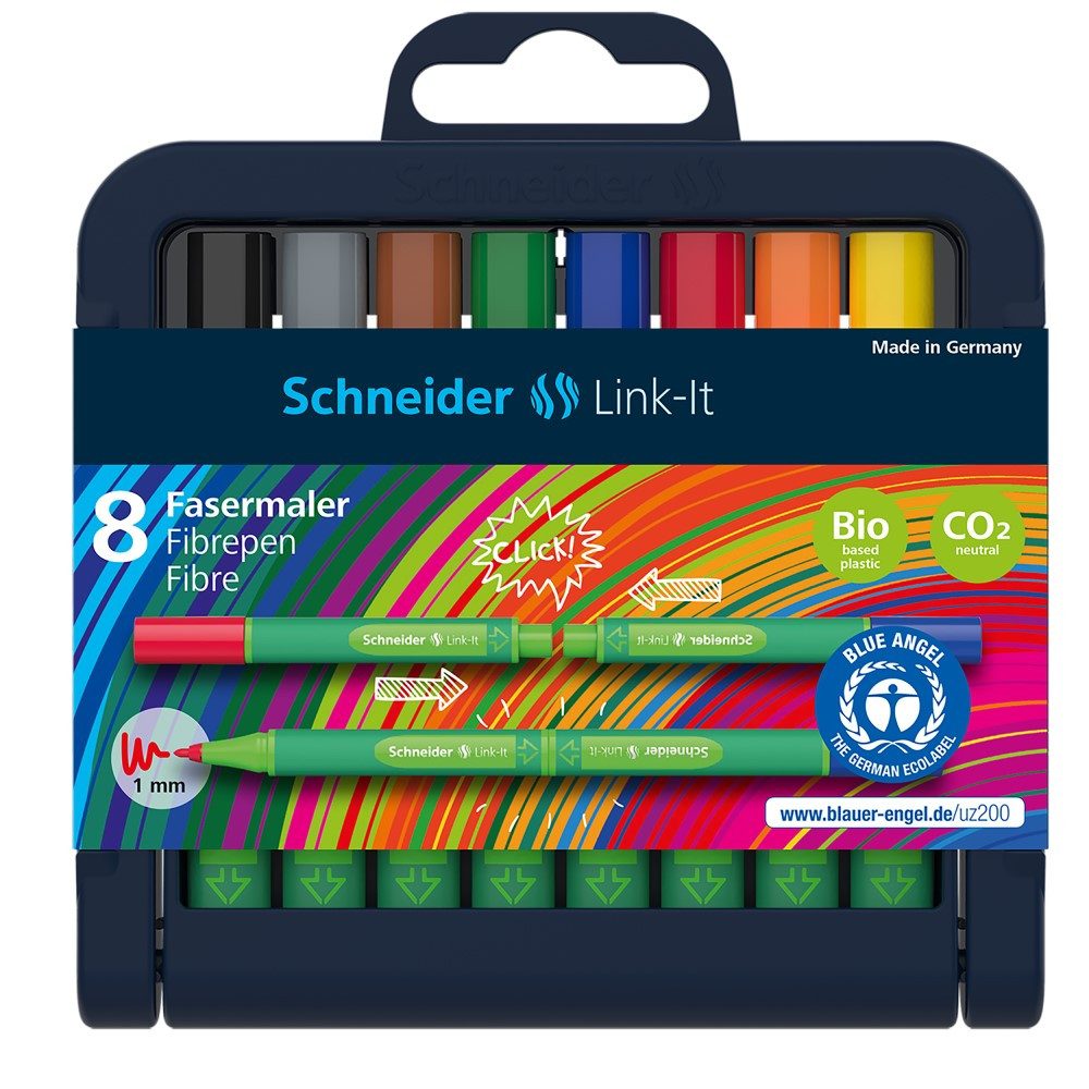Schneider Filzstift Link-it 8er-Set, (Aufstellbox)