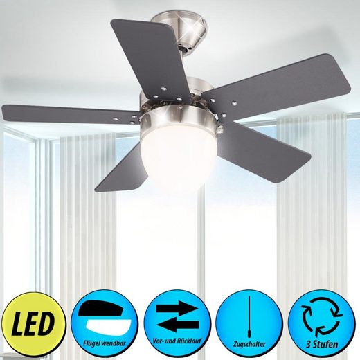 etc-shop Deckenventilator, LED Deckenventilator Ventilator mit
