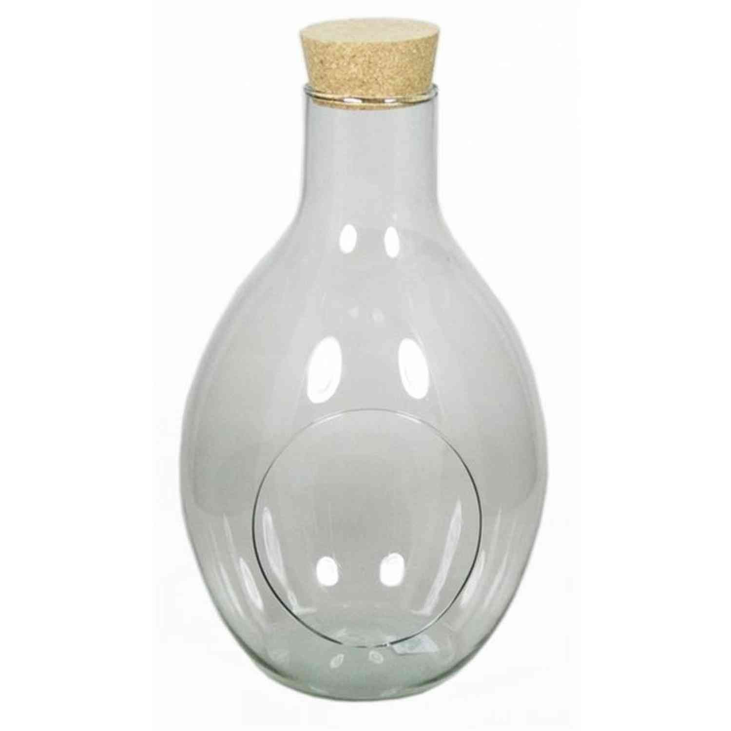 INNA-Glas Terrarium VINELLA, seitliche Öffnung, Kugel - Rund, klar, 31cm, Ø 7cm - Ø 18cm