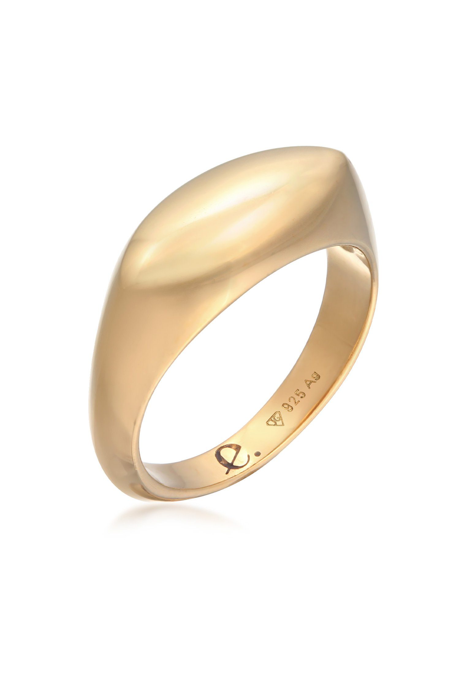 Fingerring Siegelring Marquise Design 925 Silber rhodiniert