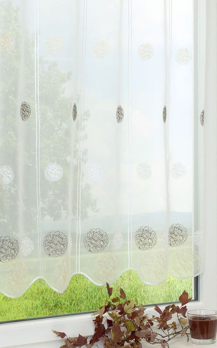 LYSEL® Scheibengardine Wollknäuel (1 St), transparent, HxB 30x80cm