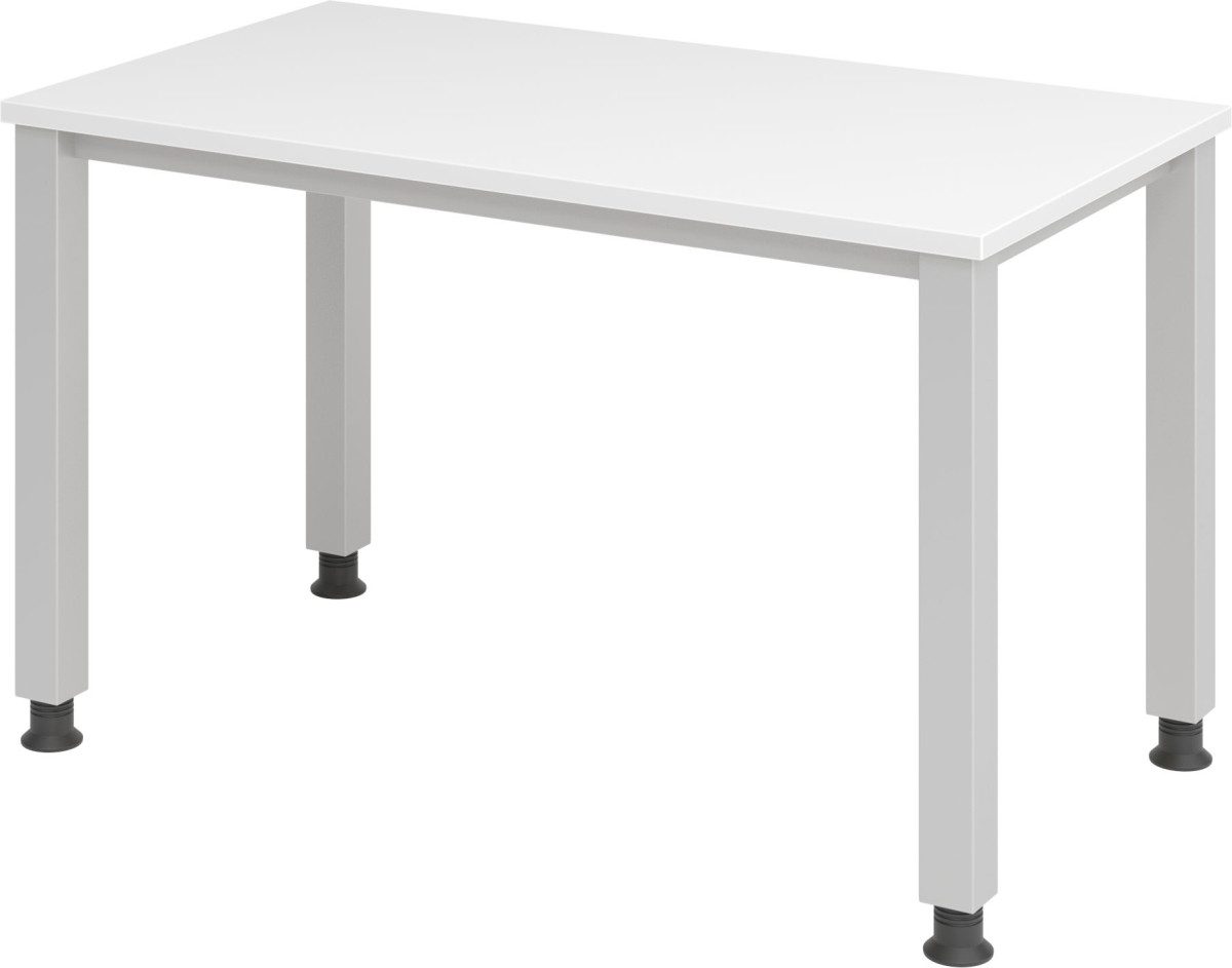 HAMMERBACHER Schreibtisch Schreibtisch 4-Fuß-rund 120x67cm Weiß/Silber