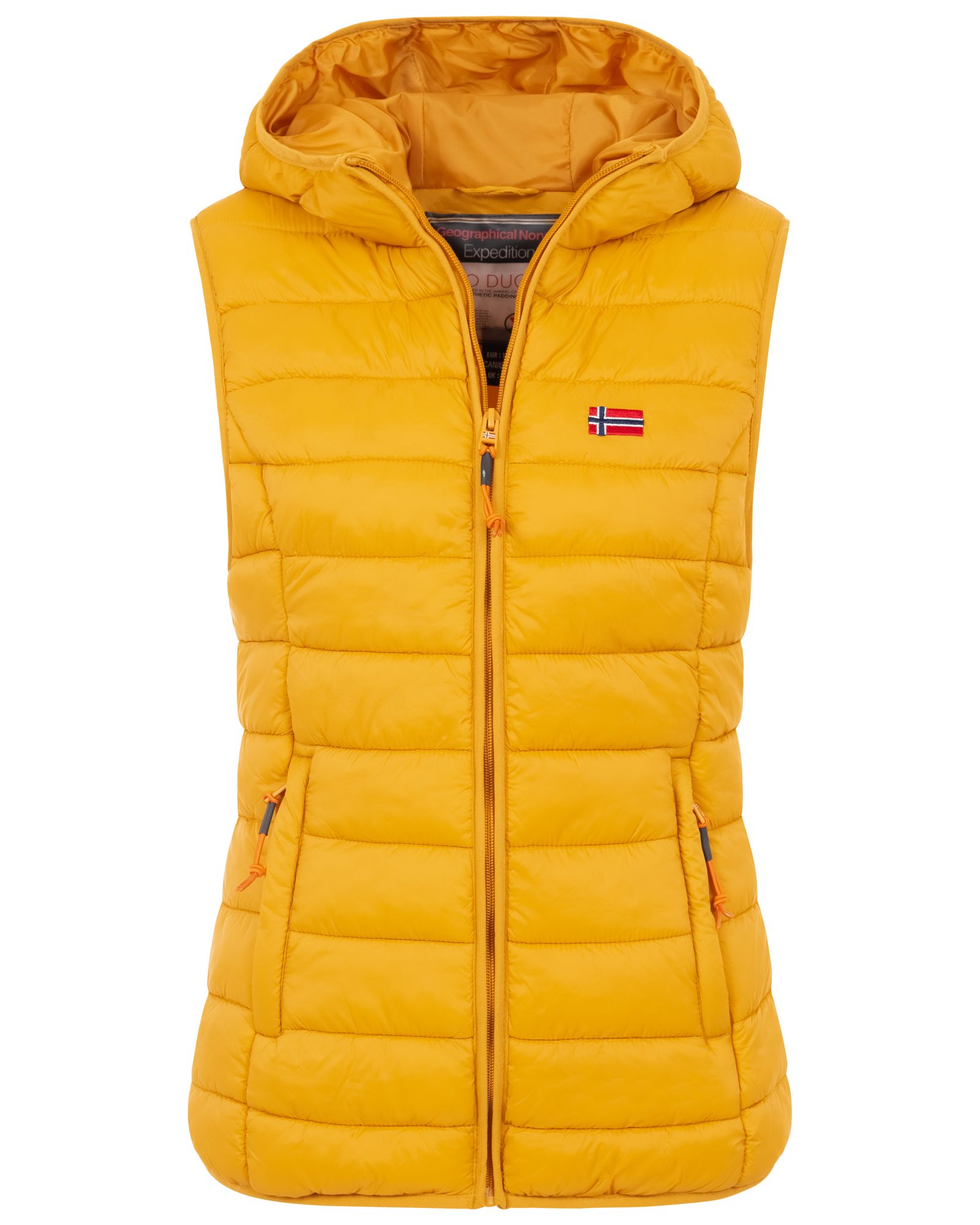 Geographical Norway Steppweste Damen Steppweste mit Kapuze sportlich Übergangs Weste Herbst Winter