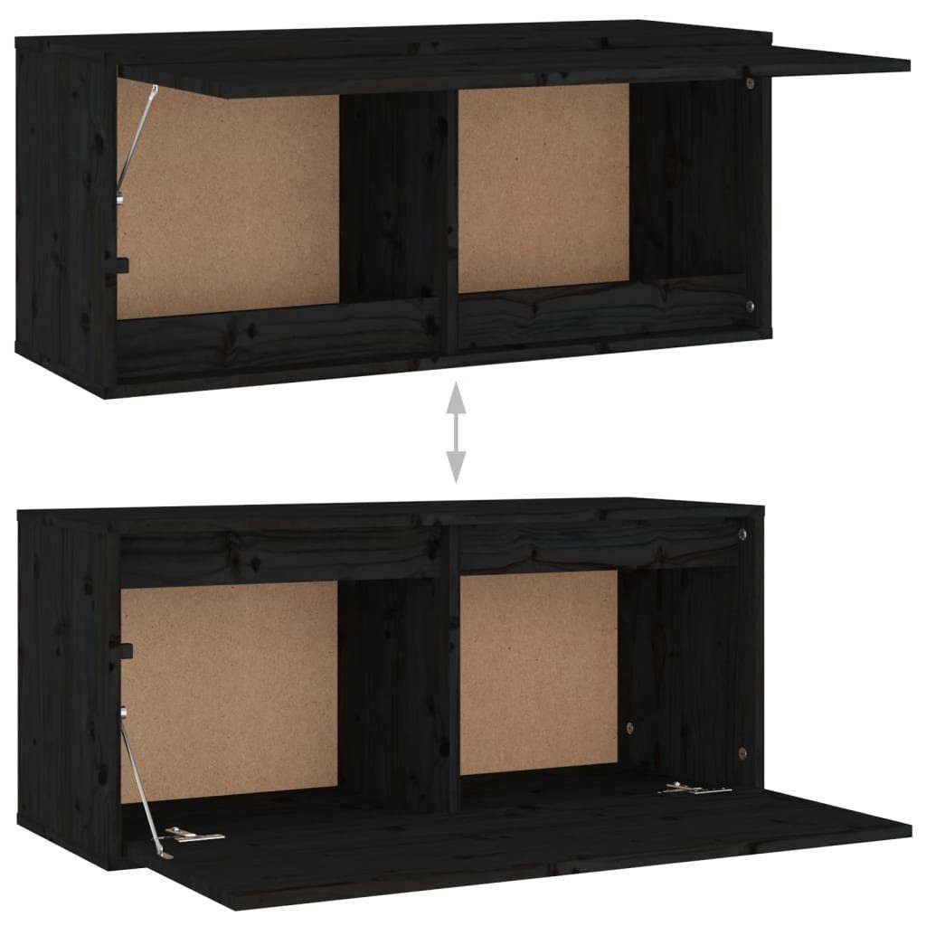 TV-Schrank (6-St) Stk. Kiefer 6 Massivholz Schwarz vidaXL TV-Schränke