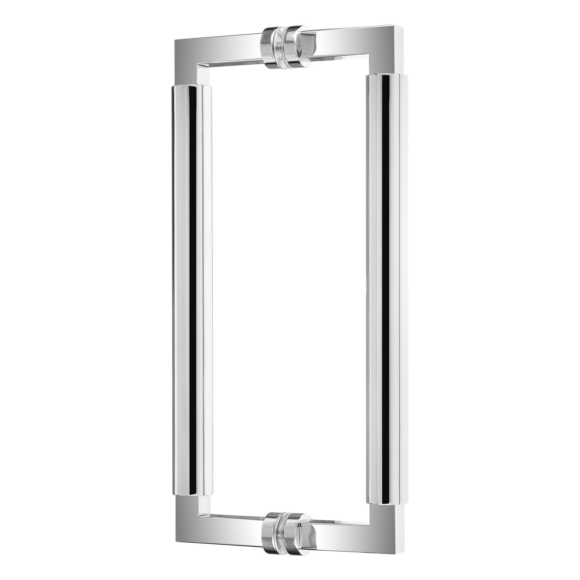 Türbeschläge24 Stoßgriff Stoßgriffpaar Bauhaus für Holz- und Glastüren, Lochabst.: 350 mm, Edelstahl / Edelstahl poliert