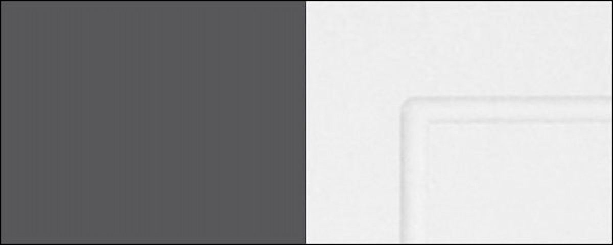 Fräsungen Feldmann-Wohnen 1 weiß Selbsteinzug Spülenunterschrank Schublade mit Ecken, wählbar Teilauszug, Korpusfarbe leicht und mit Front- Schublade matt abgerundeten & Soft-Close-Funktion) und (Fronten dekorativen (Teilauszug) Kvantum grifflos 80cm