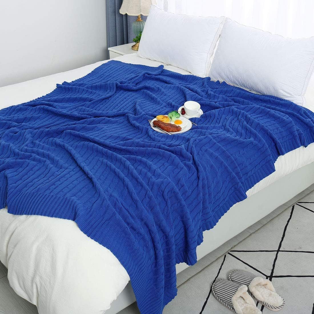 Wohndecke Weich Strick Kuscheldecke, Wohndecke Sofadecke Schlafdecke Decke, TUWENA