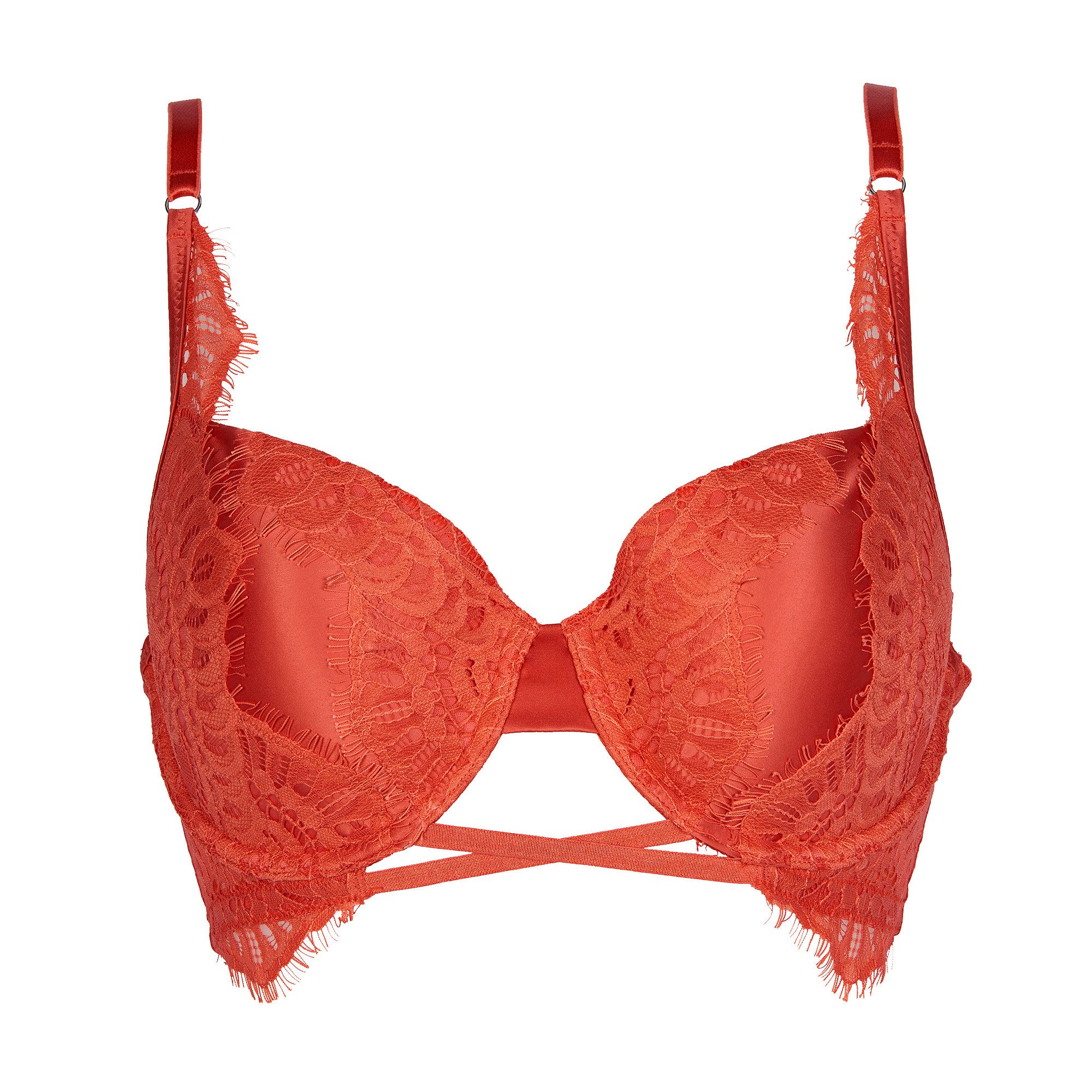 After Eden D-cup & up Halbschalen-BH Tessa mit Schale, mit Bügel, mit Spitze, Satin-Look, mit Riemchen, feminin