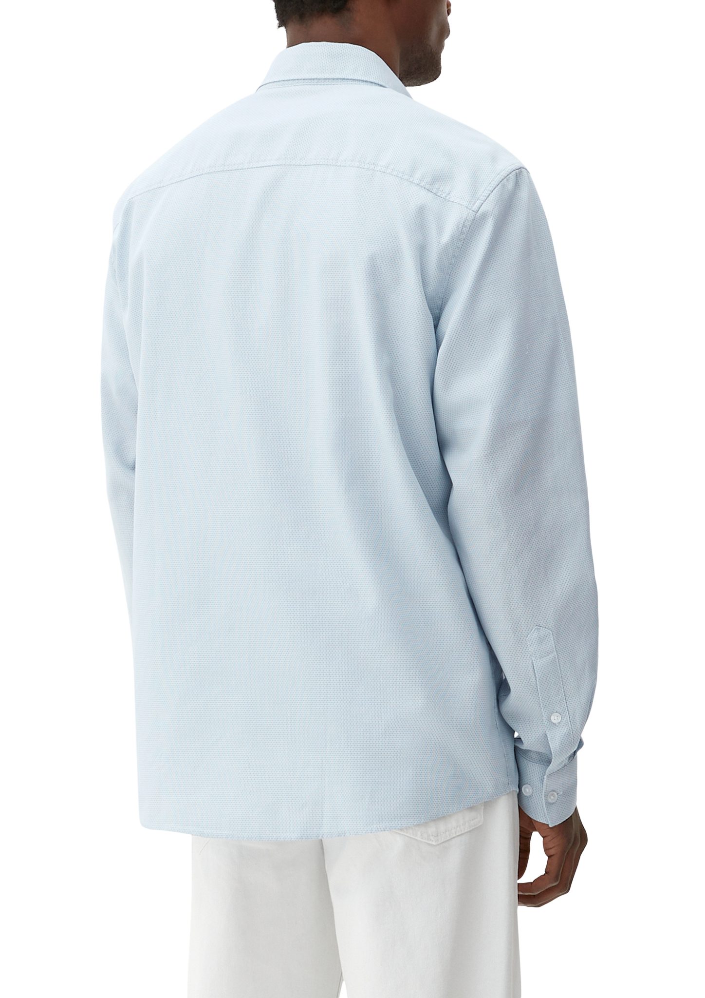 Hemd mit Regular: Langarmhemd hellblau s.Oliver Webstruktur