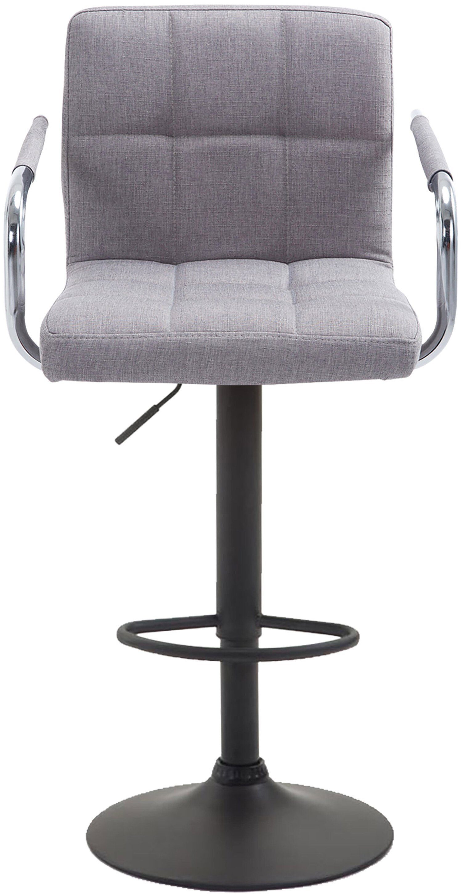 drehbar Sitzfläche: TPFLiving Stoff Metall Rückenlehne Gestell: für - - Theke schwarz Hocker (mit 360° - - & Barhocker Lucy Barstuhl Küche), V2 Grau höhenverstellbar