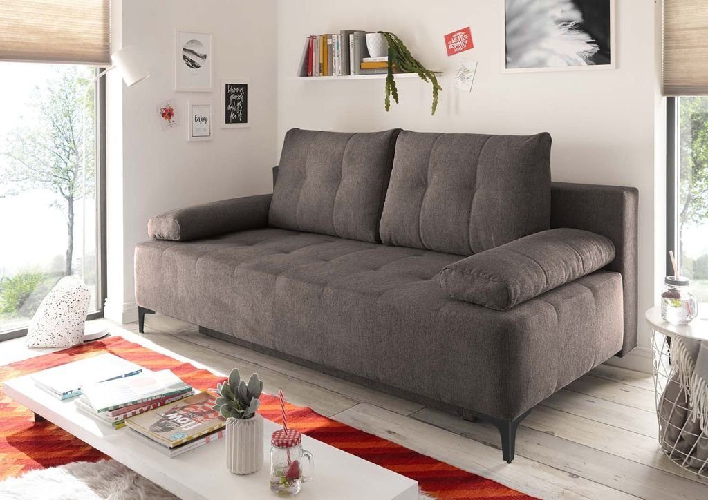 Sofa DESIGN EXCITING Schlafsofa Molina Couch x Espresso Polstergarnitur 107 ED cm 203 Schlafsofa,