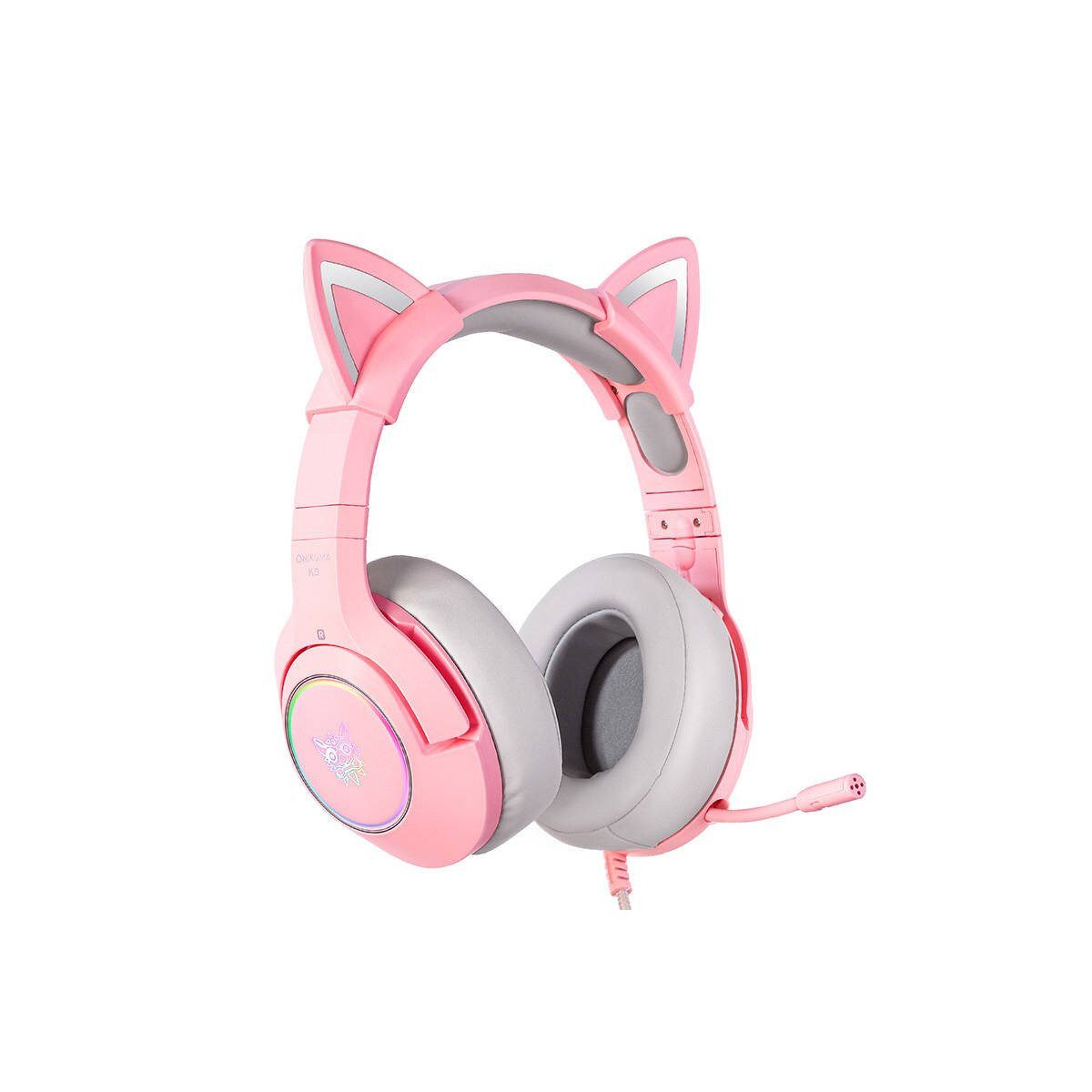 ONIKUMA ONIKUMA K9 Pink RGB Gaming Headset On-Ear-Kopfhörer – Bild 2 von 5