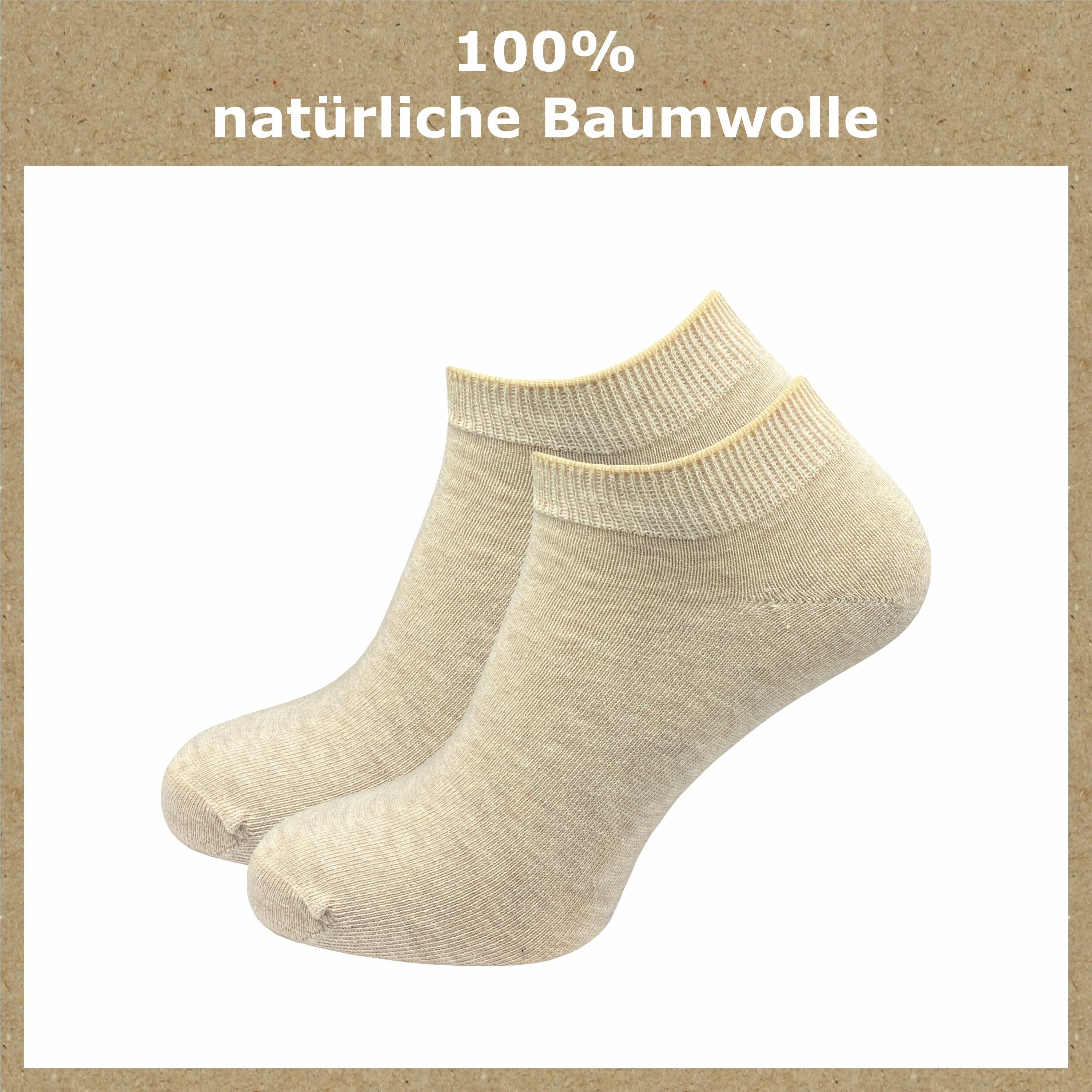 größer - beige grau enganliegender GAWILO aus (8 angenehmer, Sneakersocken blau u.a. "Natur" eine Damen Nummer für Sitz in bestellen Baumwolle bitte Paar) & 100% & Herren