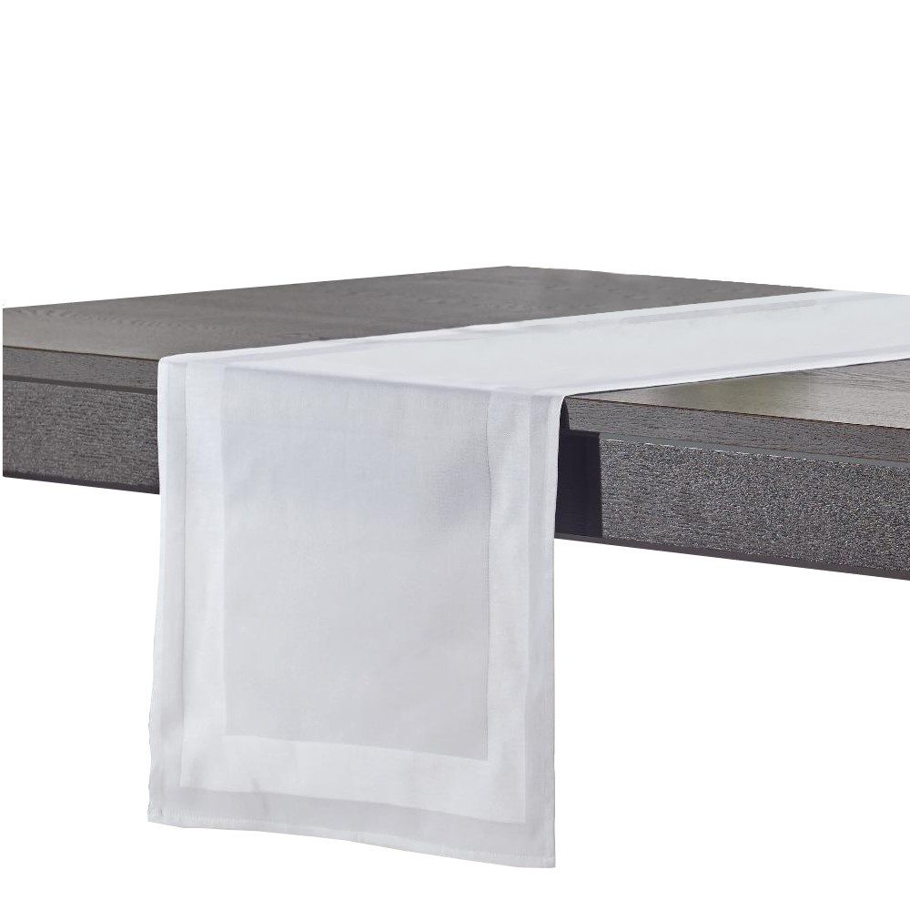 DecoHomeTextil Heimtextilmanufaktur Tischdecke 100% Baumwolle Damast Gastro Edition Weiß Feinste Vollzwirn Qualität