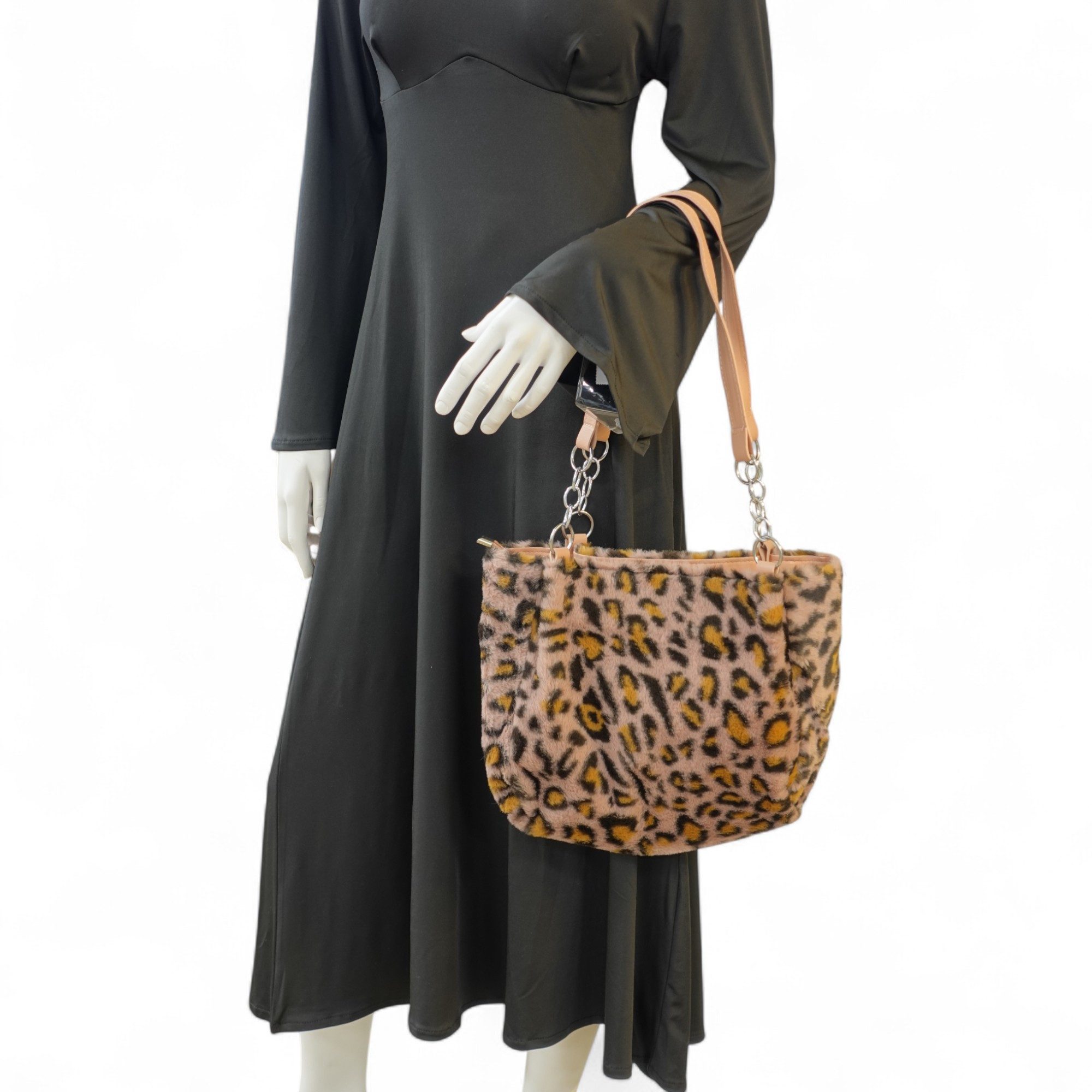 Eyecatcher Handtasche Flauschige Damen Schultertasche im Leoparden-Look – W günstig online kaufen