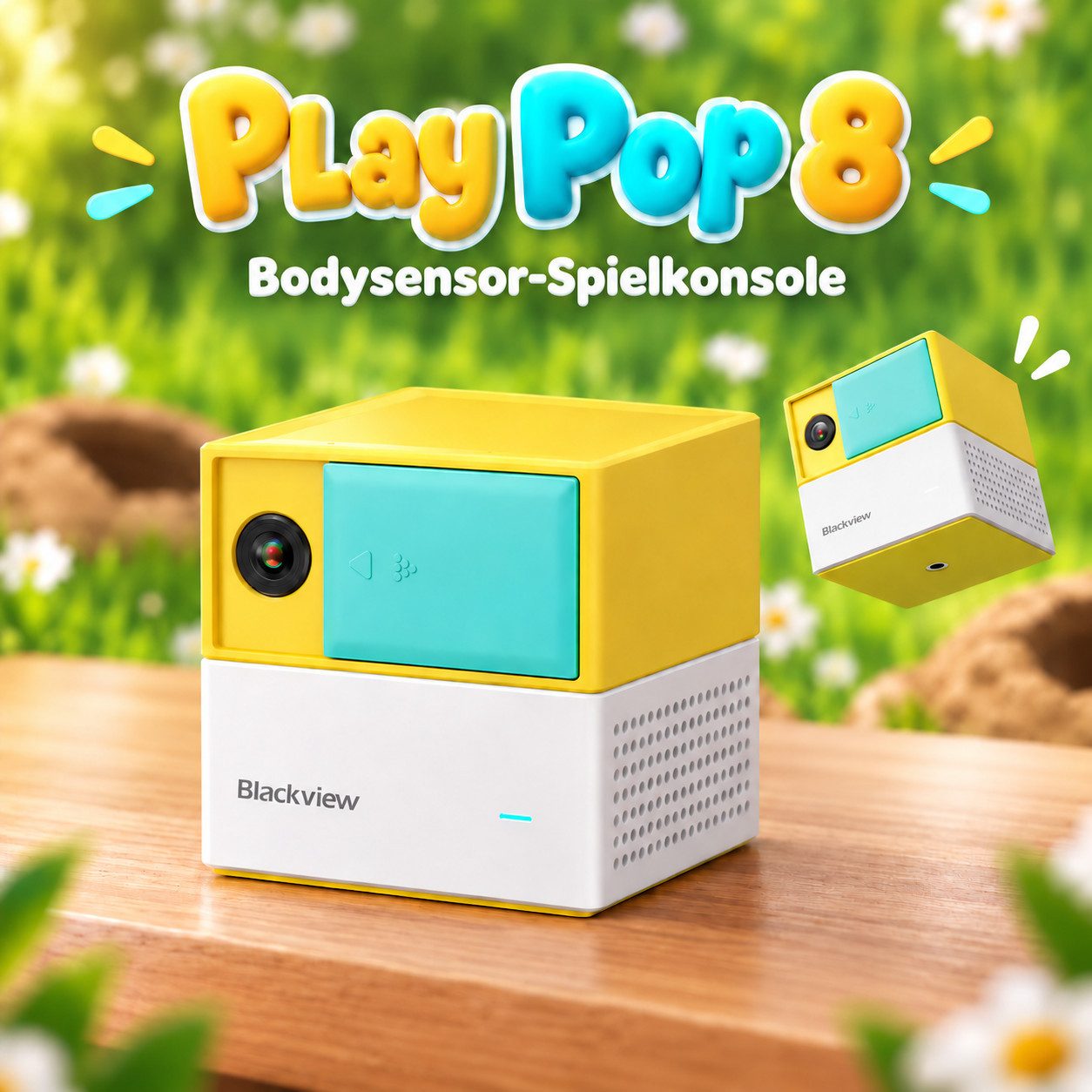 blackview PlayPop 8 AI-Tracking-Bewegungs Spielekonsole für kinder/Familie, Bewegungssteuerung, Multiplayer, Datenschutz, kompakt und tragbar