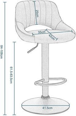 Woltu Barhocker (2 St), 360° drehbar höhenverstellbar aus Kunstleder&Metall
