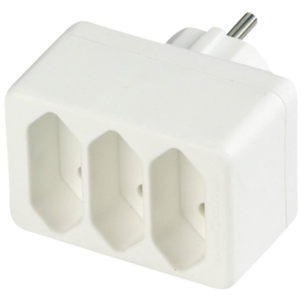REV Euro Adapterstecker 3-fach - Steckdosenverteiler - weiß Steckdosenverteiler