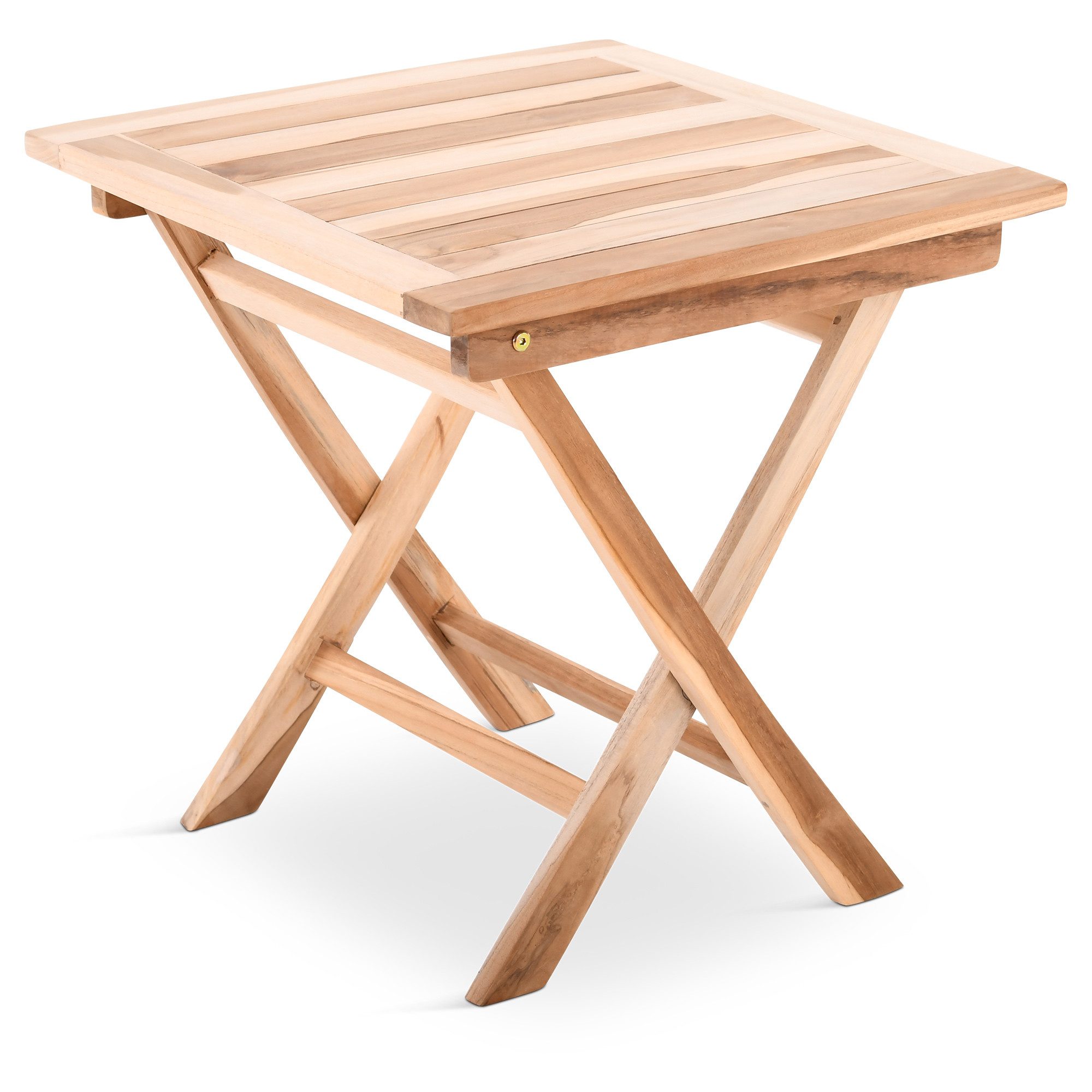 Raburg Gartentisch Beistelltisch Teakholz, 50 cm, wetterfestes Teak (Einzeltisch – wahlweise rund oder quadratisch), langlebig, leicht & robust, UV-beständig & pflegeleicht